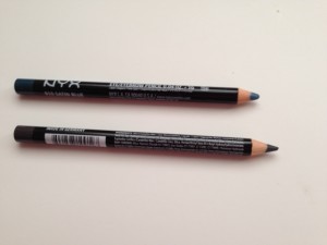 NYX eye pencils  top: Siren; bottom: Charcoal
