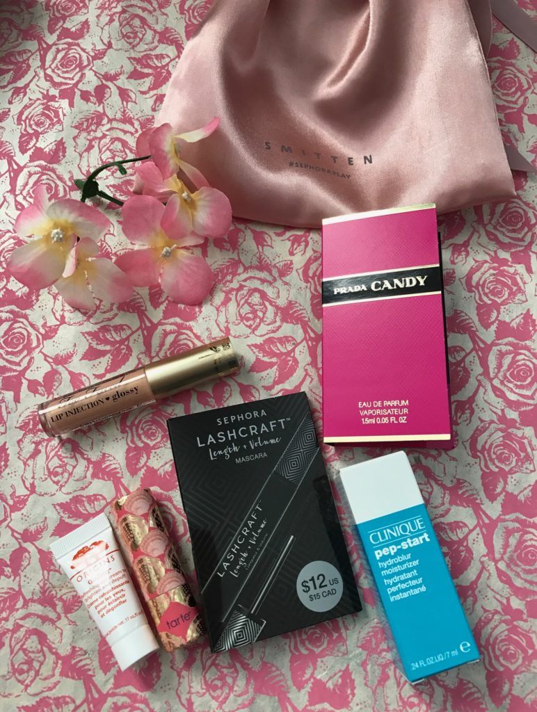 cosmetics inside the Sephora Play bag for February 2017, neversaydiebeauty.com