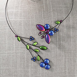 Hanna Czech Glass Butterfly Necklace from Uno Alla Volta