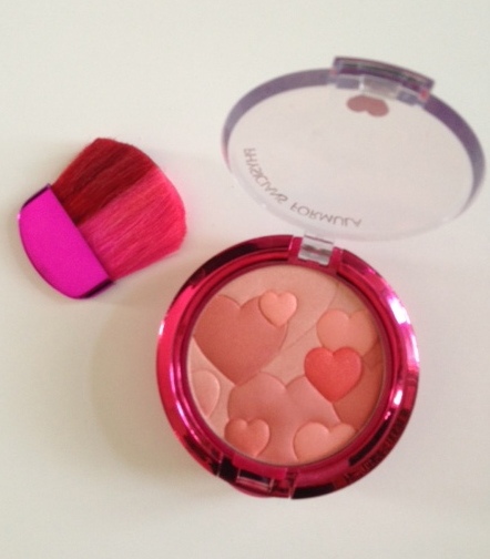 Physicians Formula Happy Booster Blush with mini hearts embossed on the pan, neversaydiebeauty.com