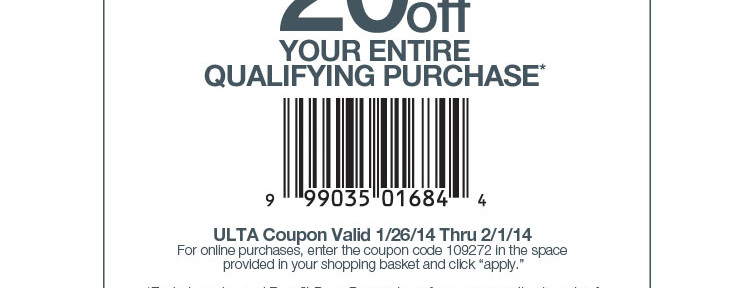 Ulta 20% off Coupon January 2014