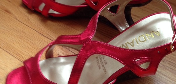 Andiamo red sandals, Midnight Velvet