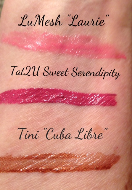 LuMesh, LipTini, Tat2U lipglosses