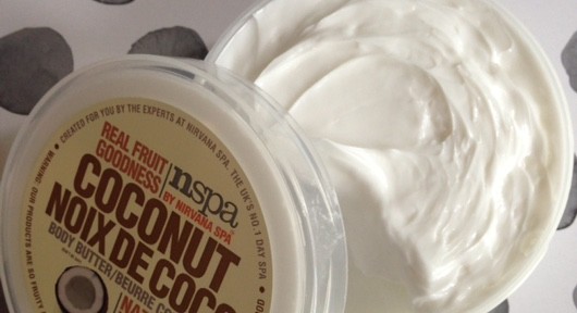 nspa Coconut Body Butter showing the rich cream, neversaydiebeauty.com
