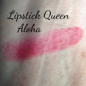Lipstick Queen Lipstick swatch in Aloha in natural light, neversaydiebeauty.com @redAllison