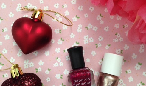 Christmas nail polish choice: Deborah Lippmann Raspberry Beret or Formula X Revved Up? neversaydiebeauty.com @redAllison