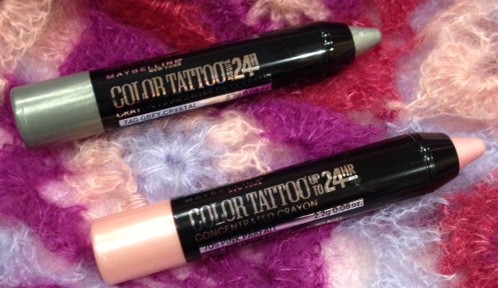Maybelline Color Tattoo Concentrated Eye Crayons Pink Parfait & Grey Crystal neversaydiebeauty.com @redAllison