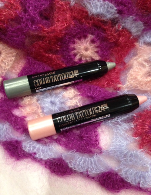 Maybelline Color Tattoo Concentrated Eye Crayons Pink Parfait & Grey Crystal neversaydiebeauty.com @redAllison