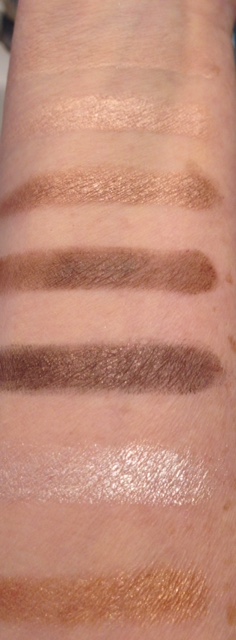 swatches in artificial light of Lorac Riesling Romance eyeshadow palette, neversaydiebeauty.com @redAllison