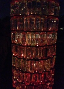 Water Tower closeup, installation by Bruce Munroe at Desert Botanical Gardens Scottsdale AZ