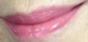 my lips wearing Mirabella Colour Vinyl Lipstick in Balmy Nectar, a semi-sheer pink shade neversaydiebeauty.com @redAllison