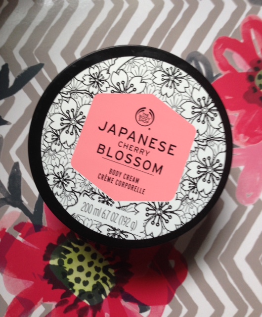 The Body Shop Japanese Cherry Blossom body cream neversaydiebeauty.com @redAllison