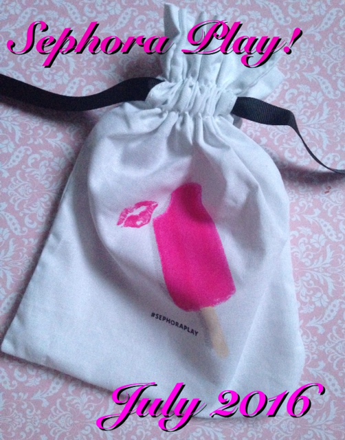 Sephora Play bag for July 2016 with an ice cream pop decorating the bag neversaydiebeauty.com @redAllison
