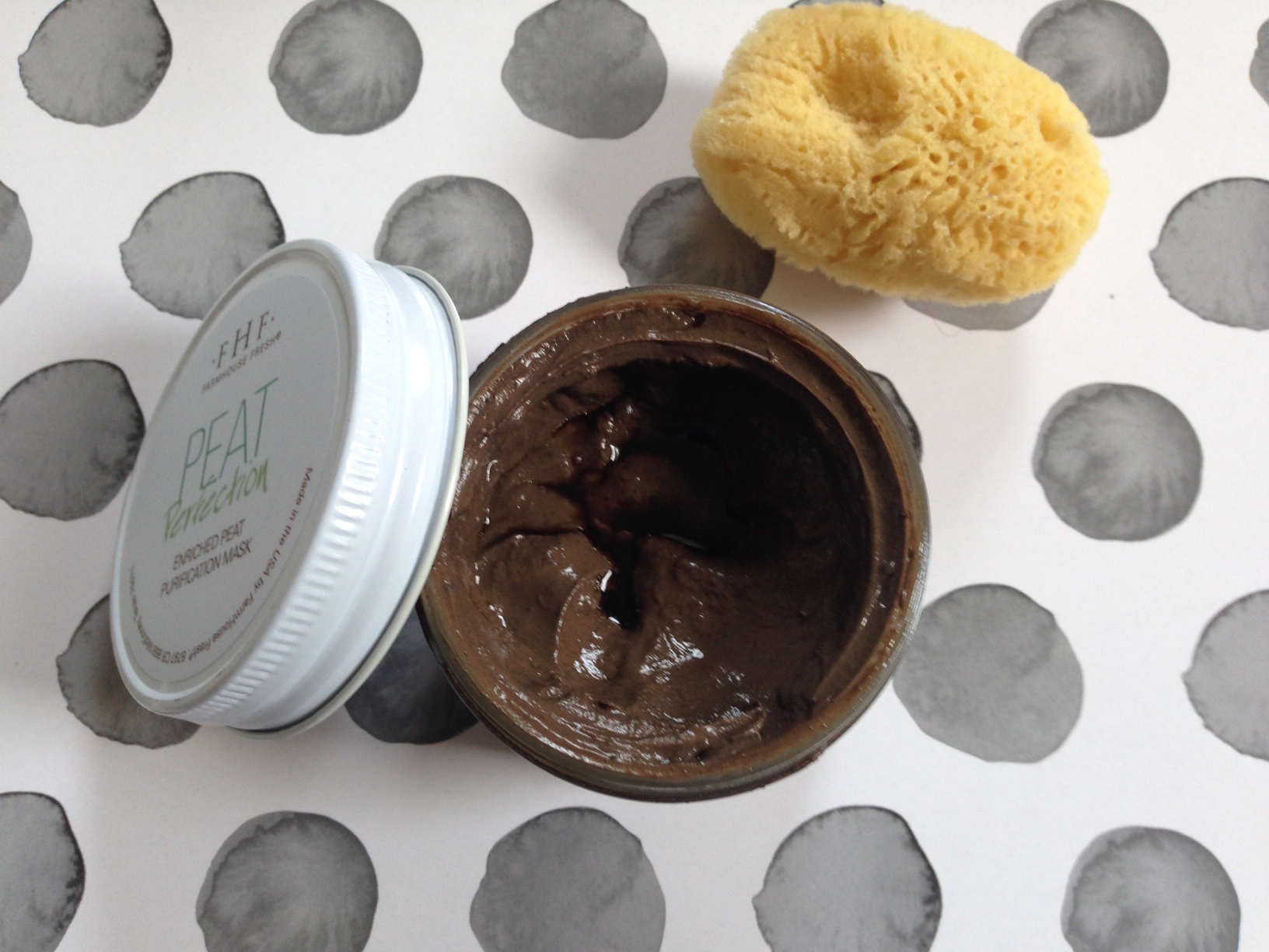 Farmhouse Fresh Peat Purification Mask jar open jar showing the mud mask neversaydiebeauty.com