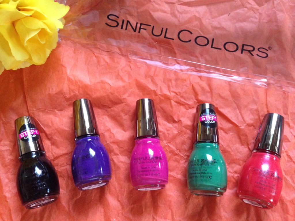 Sinful Colors bag with Sinful Colors Sinful Shine Rio Flare Collection nail polish shades neversaydiebeauty.com