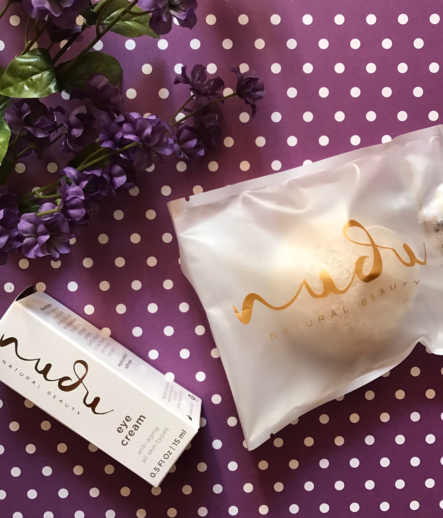 Nudu Eye Cream and Cleansing & Exfoliating Konjac Sponge neversaydiebeauty.com