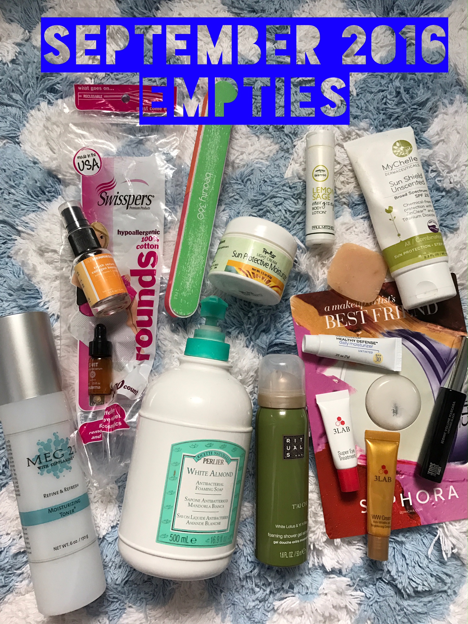 empty cosmetics used up in September neversaydiebeauty.com