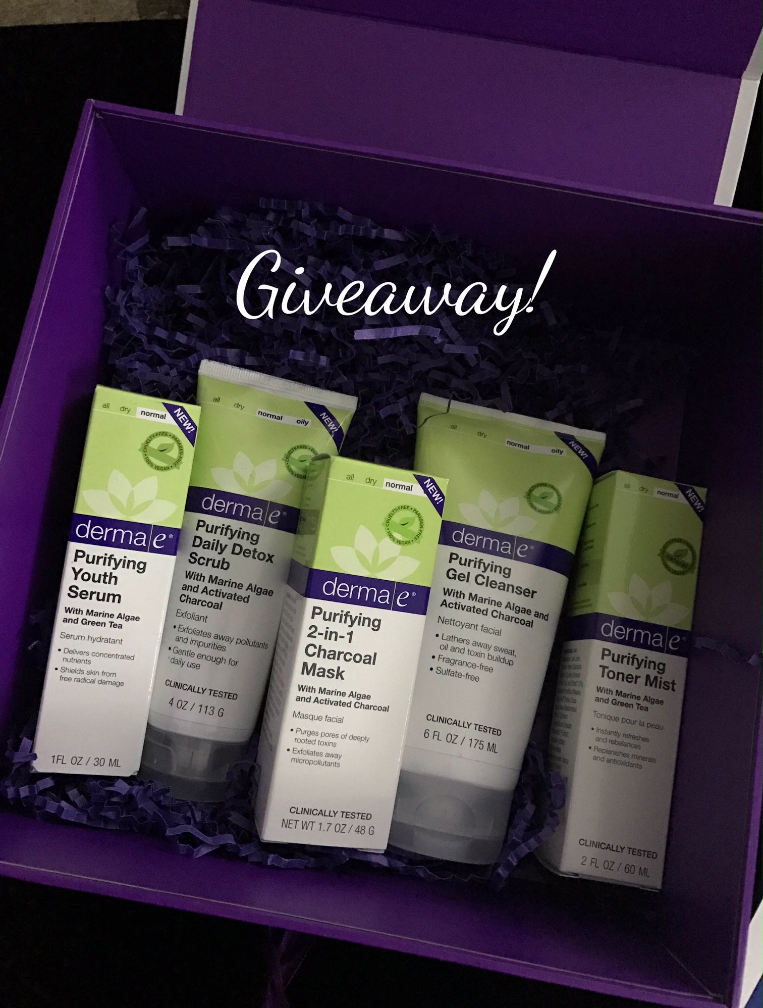 derma e Purifying skincare products & giveaway neversaydiebeauty.com