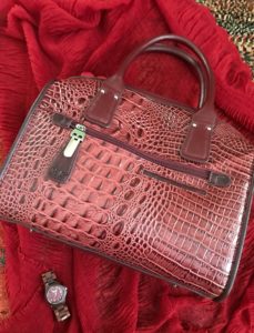 Madi Claire Arabella satchel back showing exterior pockets neversaydiebeauty.com