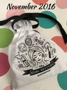 Sephora Play Glow-Getter bag November 2016 neversaydiebeauty.com