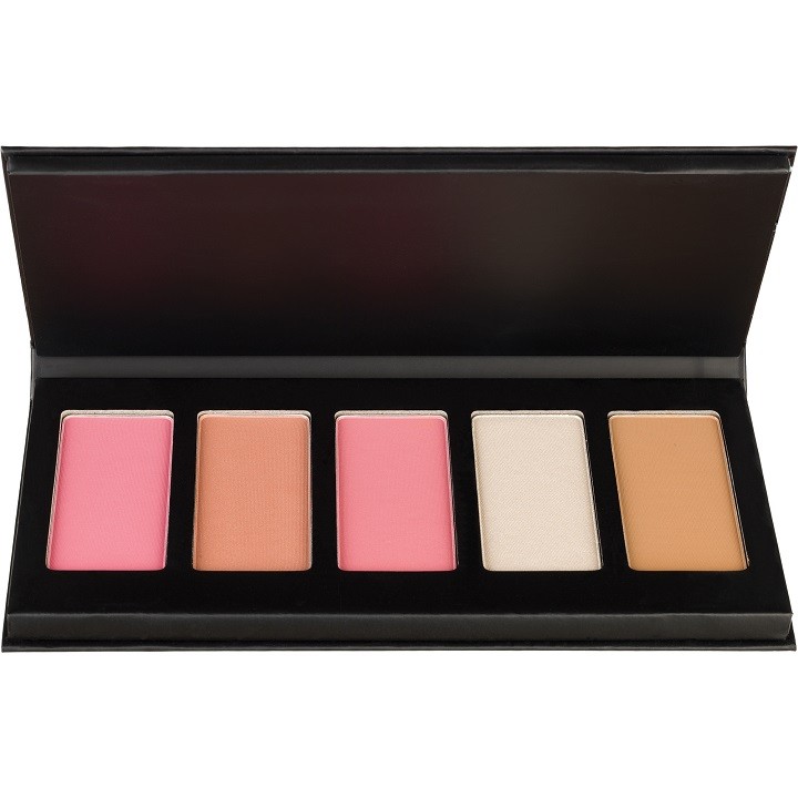 Japonesque Velvet Touch Face Palette, 3 blushes, an opalescent highlighter and a new contour shade