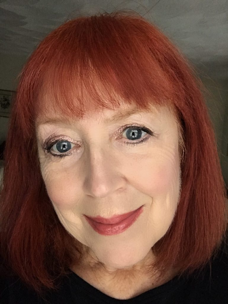 me wearing StudioGear eyeliner & mascara and Palladio Silk FX eyeshadow neversaydiebeauty.com