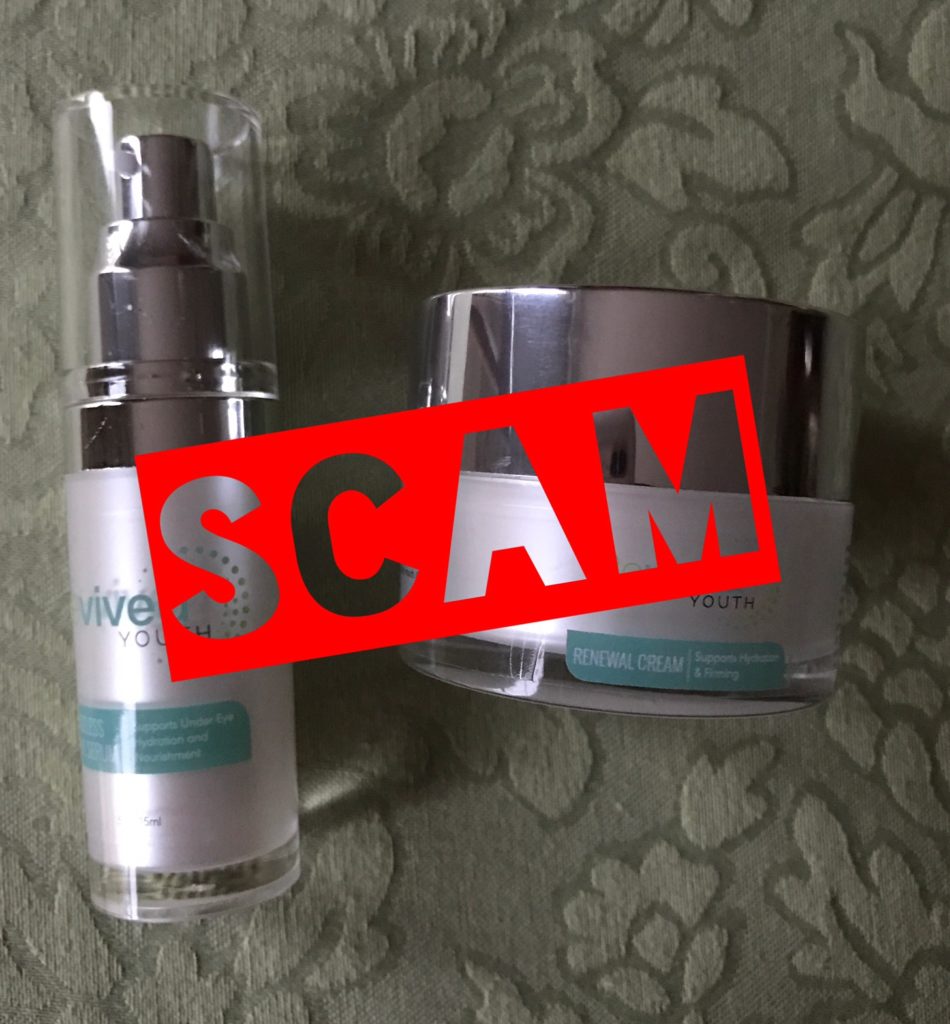Revived Youth skincare products that were a scam purchase