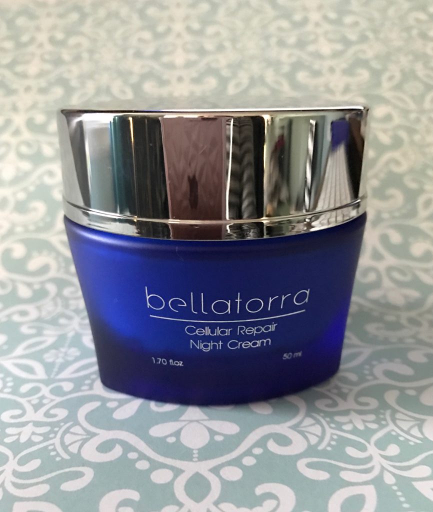 Bellatorra Celluar Repair Night Cream, blue jar, neversaydiebeauty.com