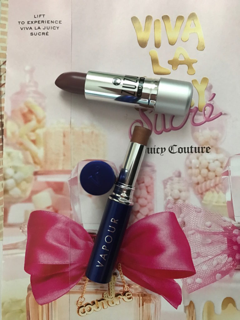 Zuzu Luxe lipstick shade Rapture, Vapour Organic Beauty Mesmerize shade Firefly, neversaydiebeauty.com