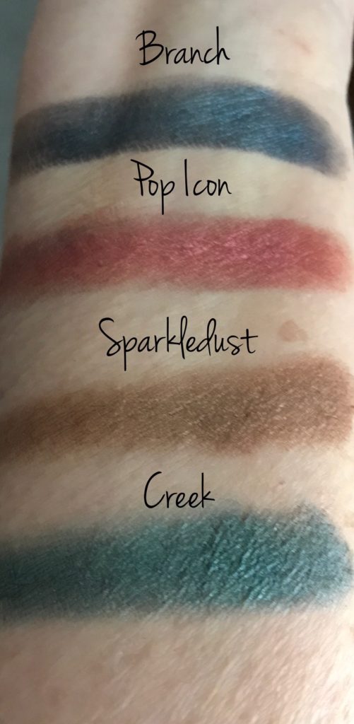 PUR Trolls Shadow Palette, swatches row 3, neversaydiebeauty.com