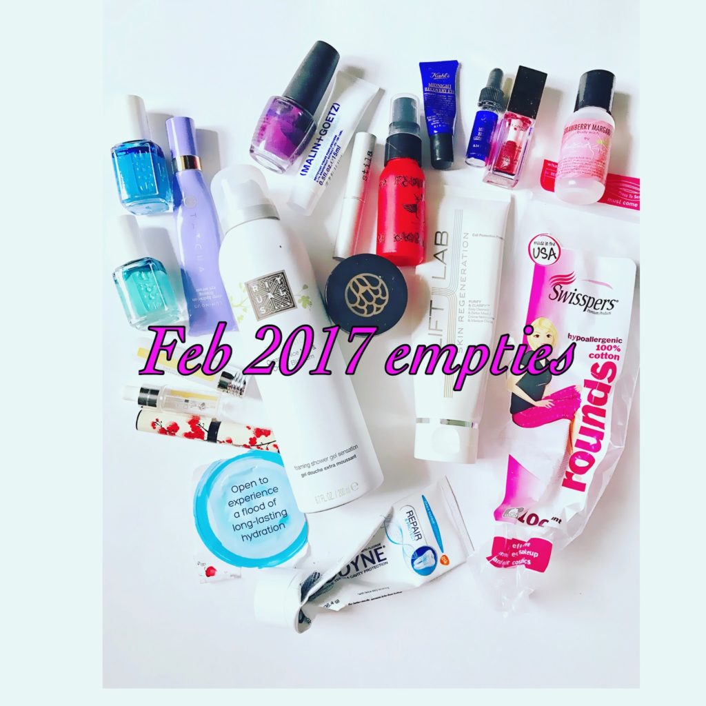 beauty product empties, February 2017, neversaydiebeauty.com