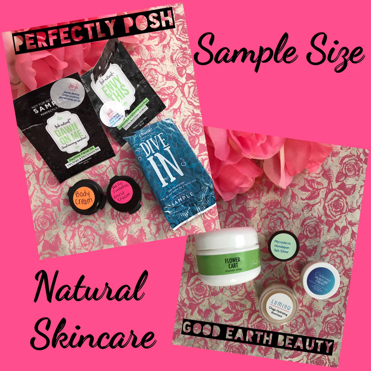Perfectly Posh and Good Earth Beauty natural skincare samples, neversaydiebeauty.com