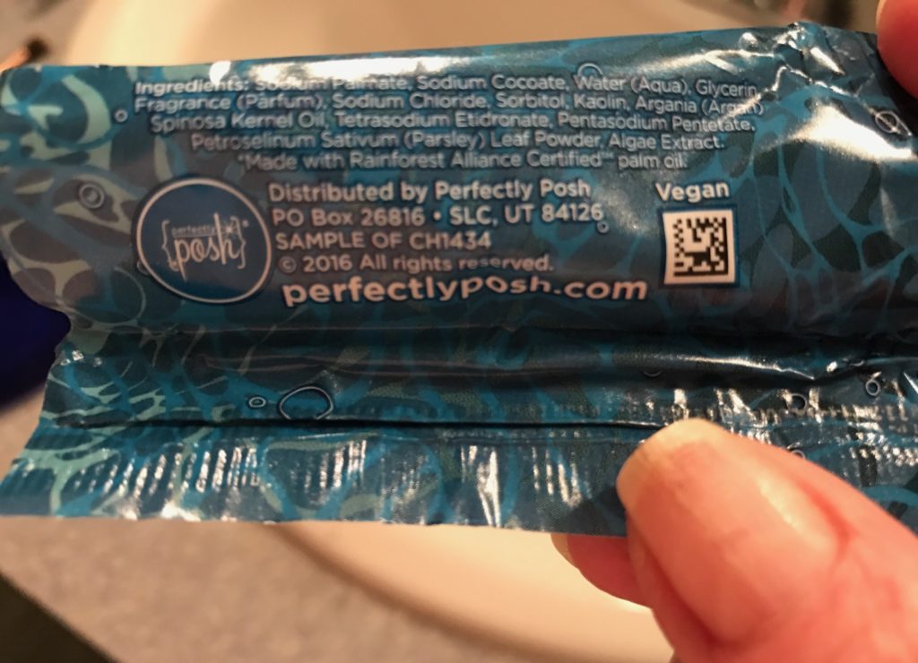 Perfectly Posh Dive In Chunk bar soap ingredient list, neversaydiebeauty.com