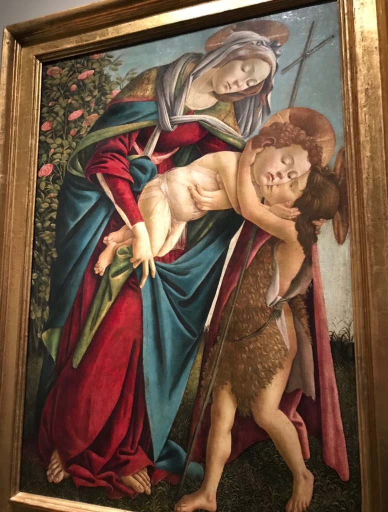 late Botticelli painting: Virgin, Child with St. John