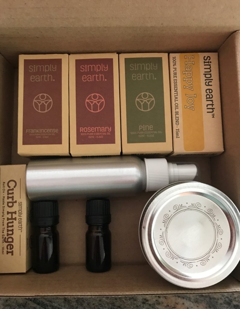 Simply Earth recipe box including essential oils & accessories, neversaydiebeauty.com