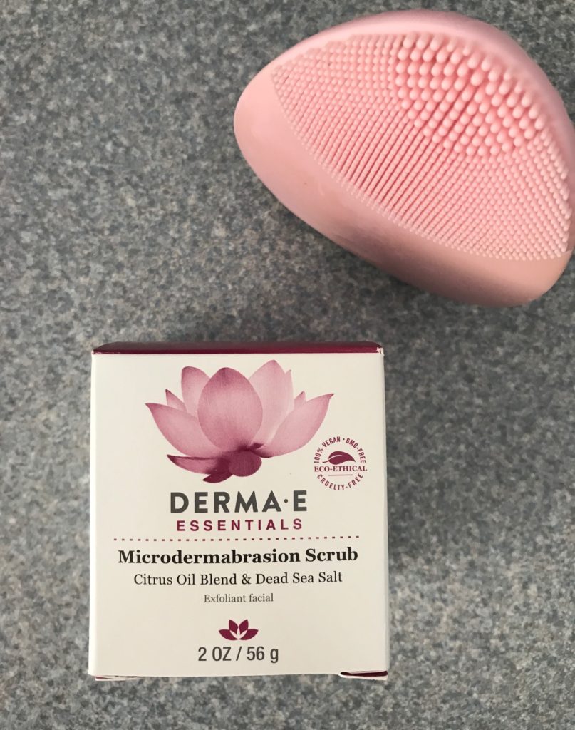 Derma E Microdermabrasion Scrub in its outer packaging, neversaydiebeauty.com