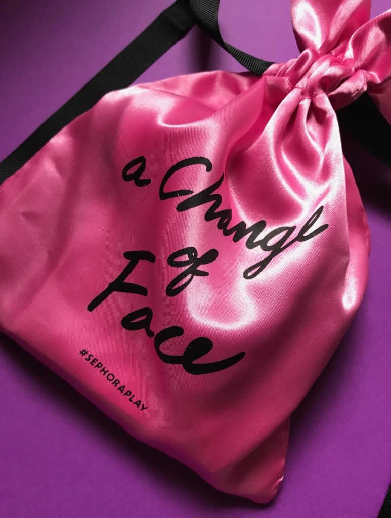  pink satin Sephora Play subscription bag for September 2017, neversaydiebeauty.com