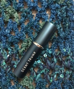 Scent Trunk teal metallic fragrance atomizer, neversaydiebeauty.com