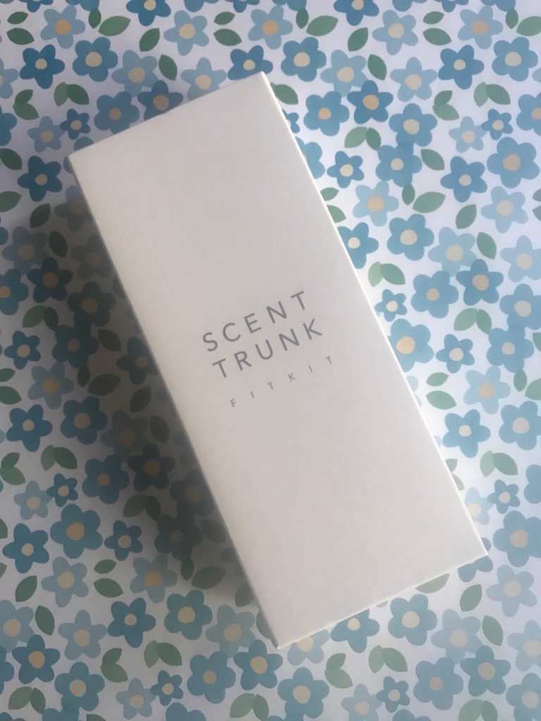 Scent Trunk fragrance test kit box, neversaydiebeauty.com