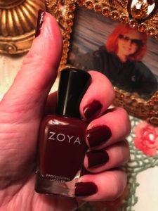 Zoya nail polish, shade Claire, a deep garnet shade, neversaydiebeauty.com
