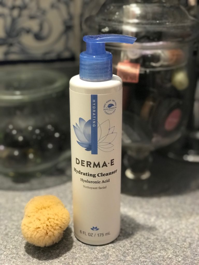 Derma E Hydrating Cleanser in a plastic pump bottle, neversaydiebeauty.com 