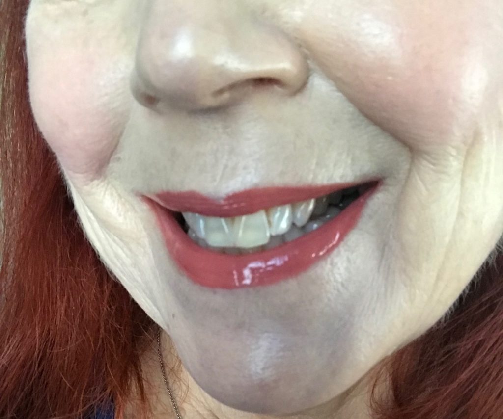 me wearing Caramel shade of Anastasia Beverly Hills Lip Gloss, neversaydiebeauty.com
