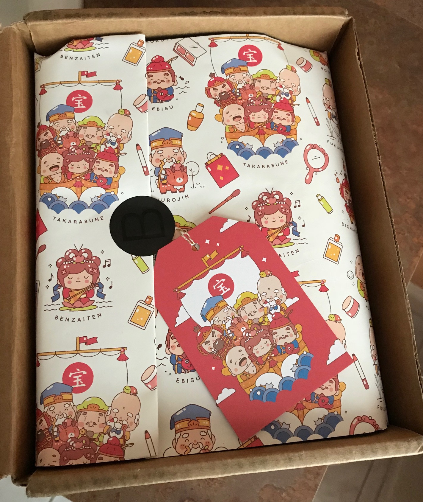 Japanese wrapping paper inside Beautylish Lucky Bag 2018, neversaydiebeauty.com