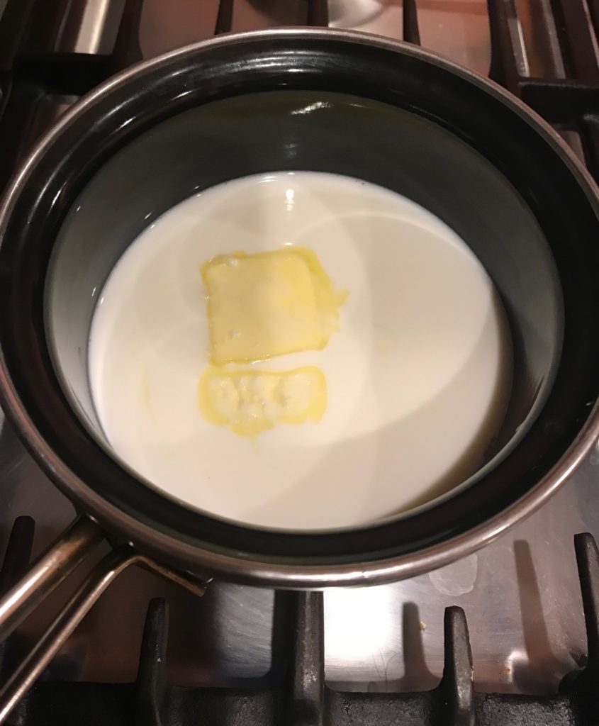 melting butter in milk, neversaydiebeauty.com