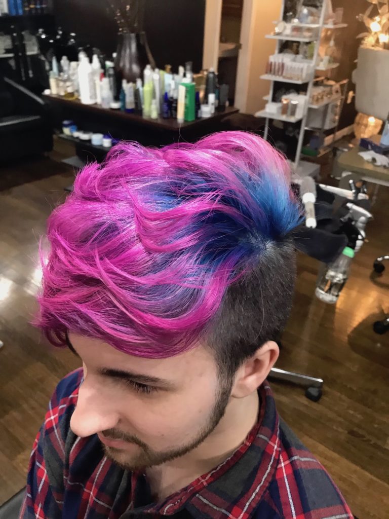 multi-colored vibrant hair at Spalenza salon Danvers MA