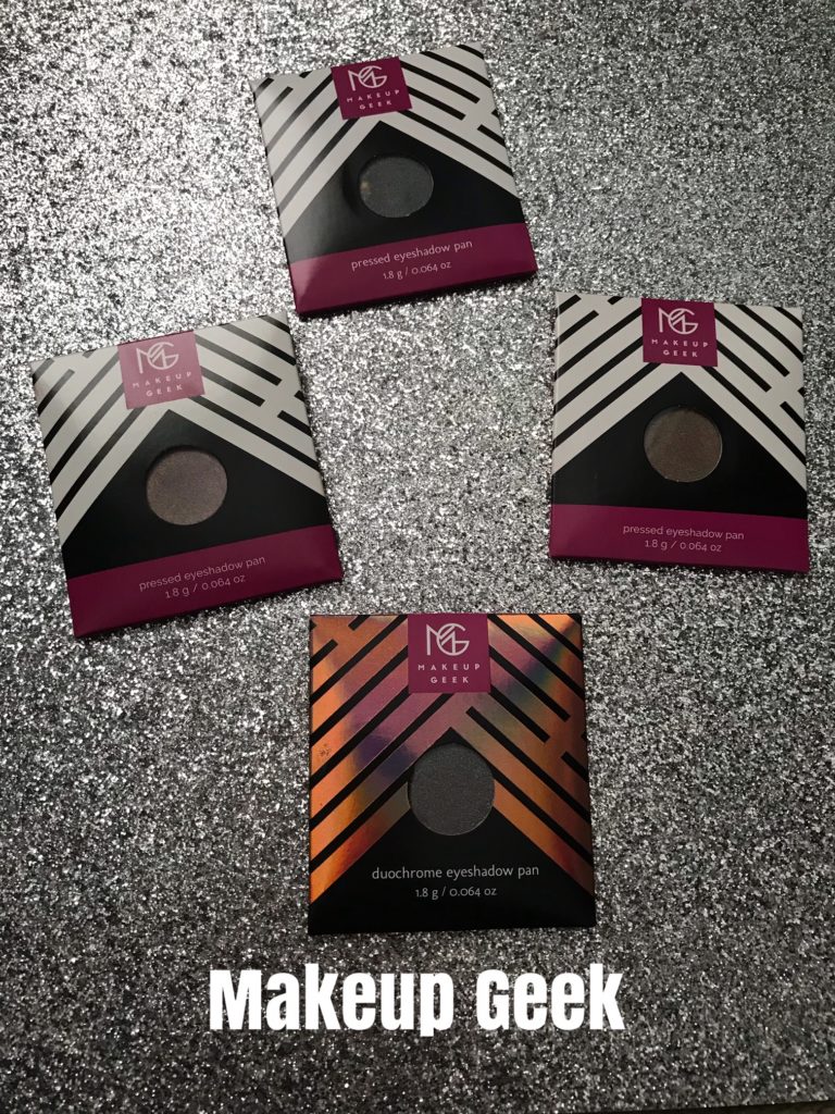 4 Makeup Geek pressed eyeshadow singles, neversaydiebeauty.com
