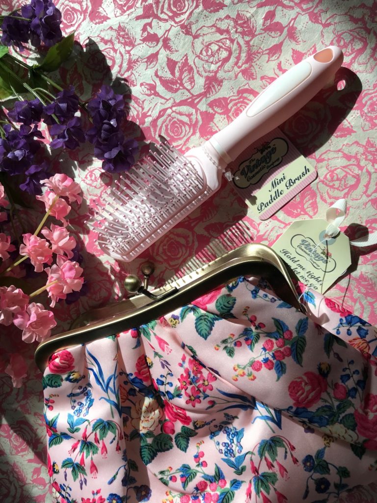 pale pink purse-sized brush from The Vintage Cosmetic Co, neversaydiebeauty.com