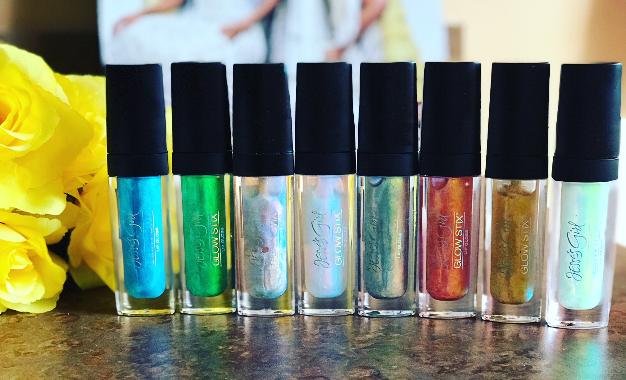 Jesse's Girl GlowStix lipgloss tubes in 8 shades,