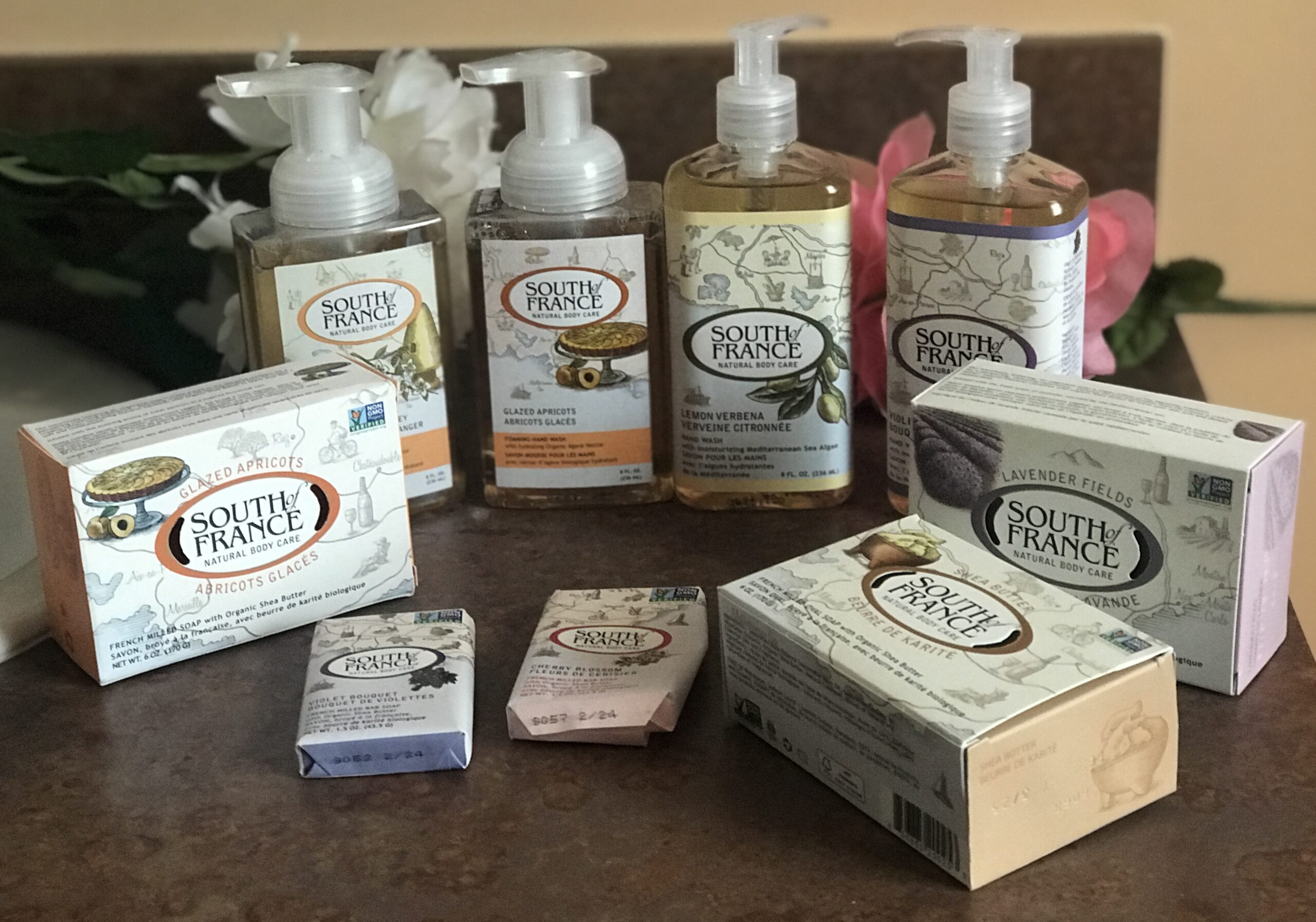 liquid, foaming, full size and travel size bar soaps from South of France Natural Body Care, neversaydiebeauty.com