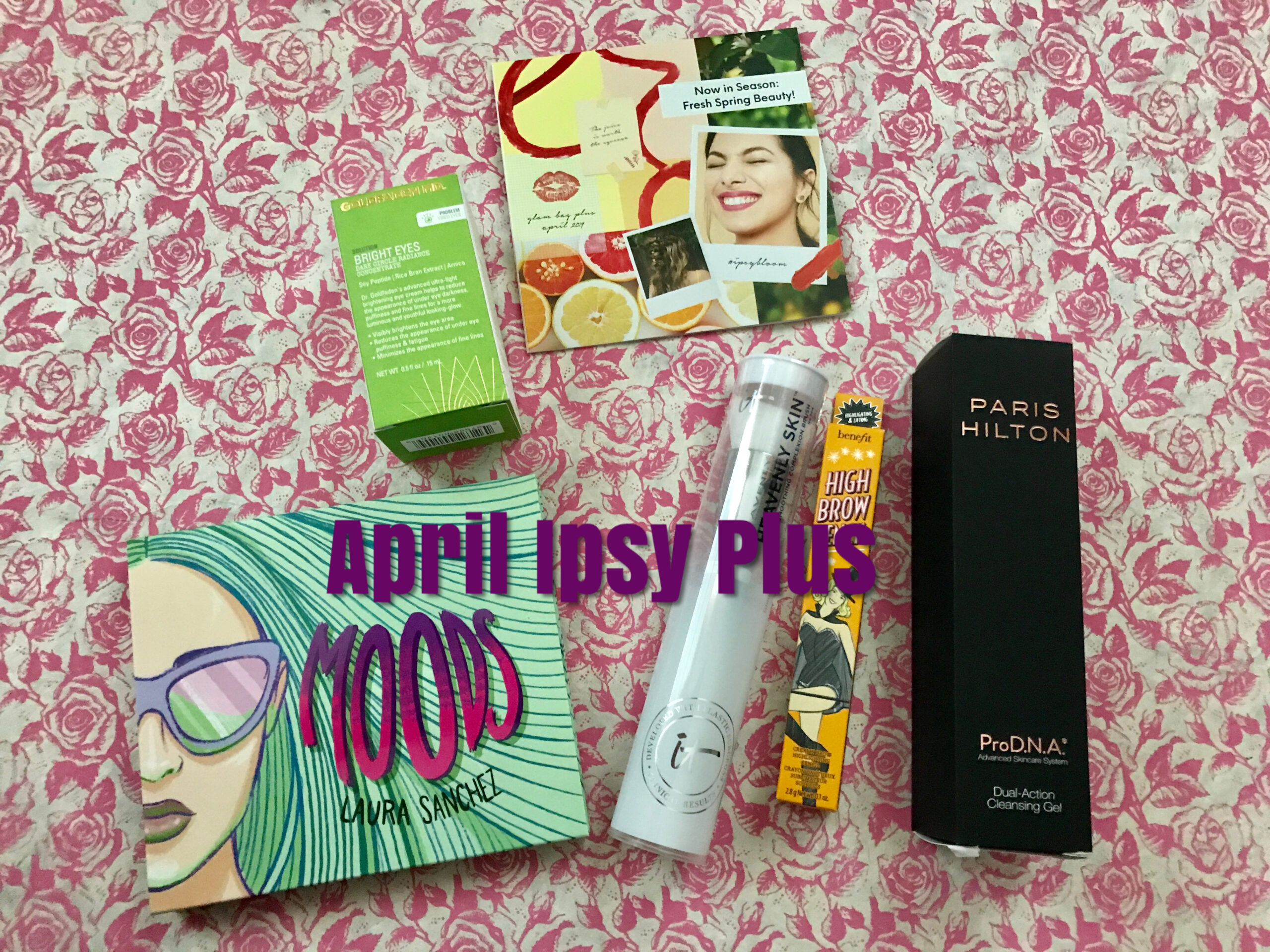 beauty products in my April 2019 Ipsy Plus box, neversaydiebeauty.com